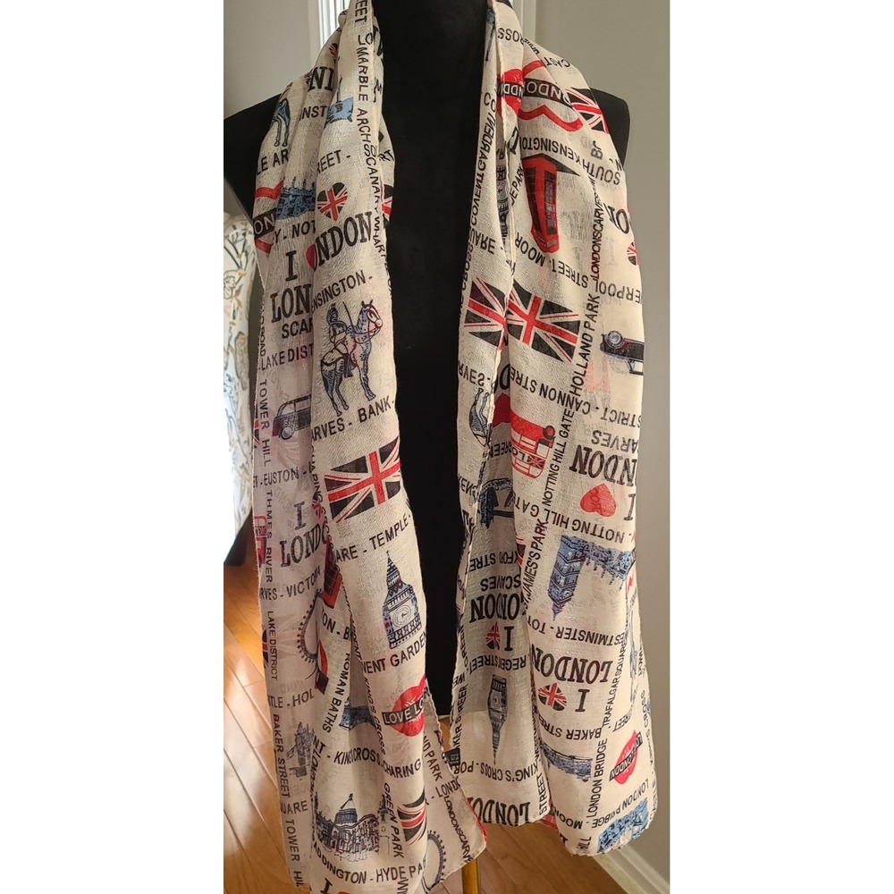 London Souvenir Soft Scarfs Scarves Wraps Shawls Women 72 x 34 in Union Jack